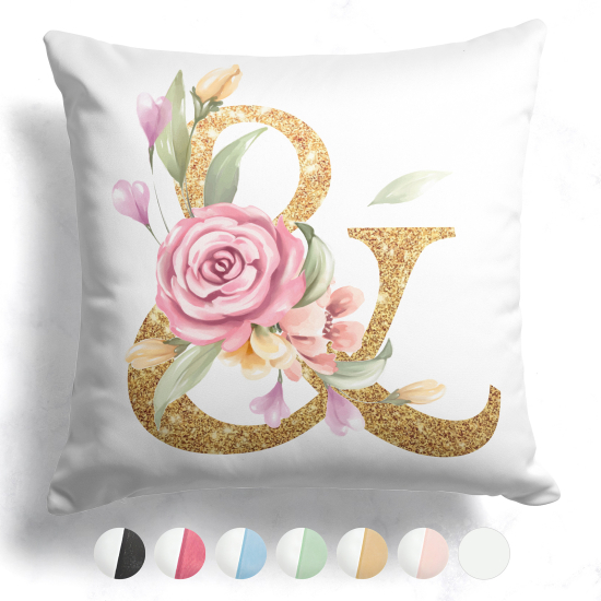 Cuscino monogram bicolore personalizzato - Lettera &