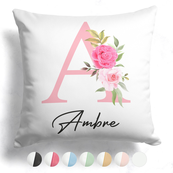 Cuscino monogram bicolore personalizzato - Lettera A