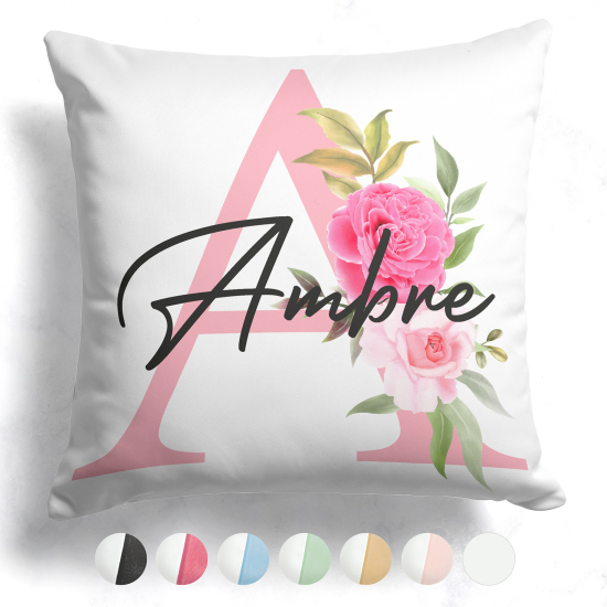 Cuscino monogram bicolore personalizzato - Lettera A