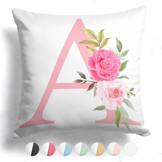 Cuscino monogram bicolore personalizzato - Lettera A