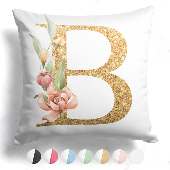 Cuscino monogram bicolore personalizzato - Lettera B
