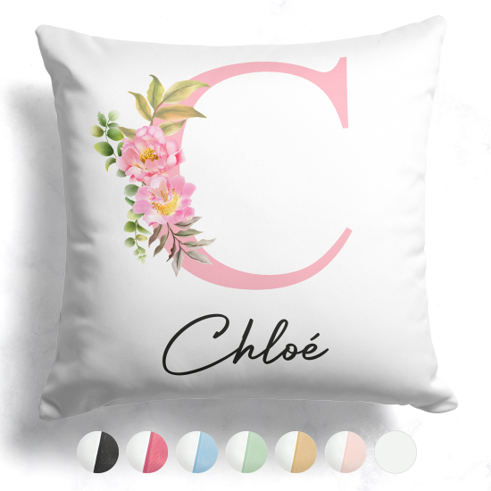 Cuscino monogram bicolore personalizzato - Lettera C