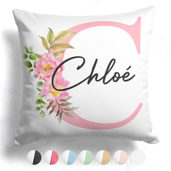 Cuscino monogram bicolore personalizzato - Lettera C