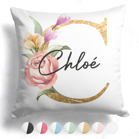 Cuscino monogram bicolore personalizzato - Lettera C