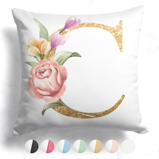 Cuscino monogram bicolore personalizzato - Lettera C