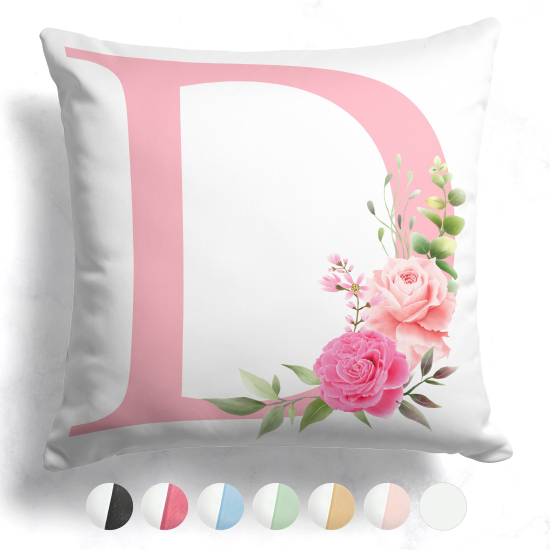 Cuscino monogram bicolore personalizzato - Lettera D