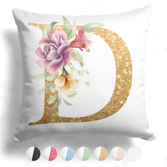 Cuscino monogram bicolore personalizzato - Lettera D