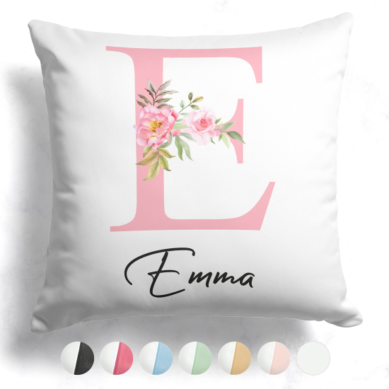 Cuscino monogram bicolore personalizzato - Lettera E