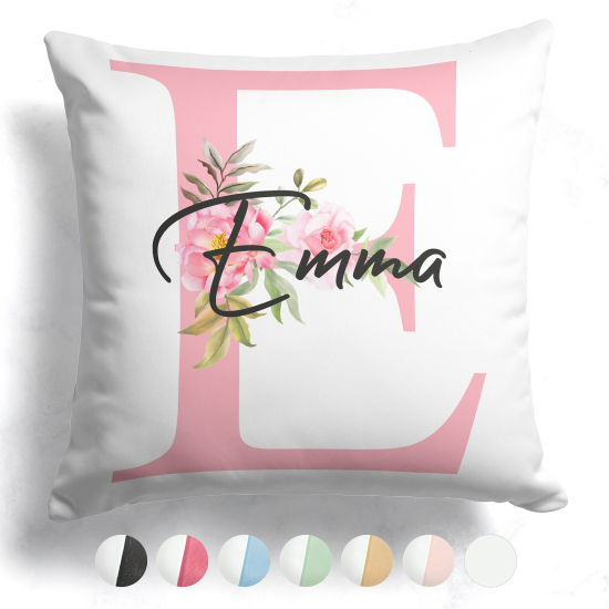 Cuscino monogram bicolore personalizzato - Lettera E