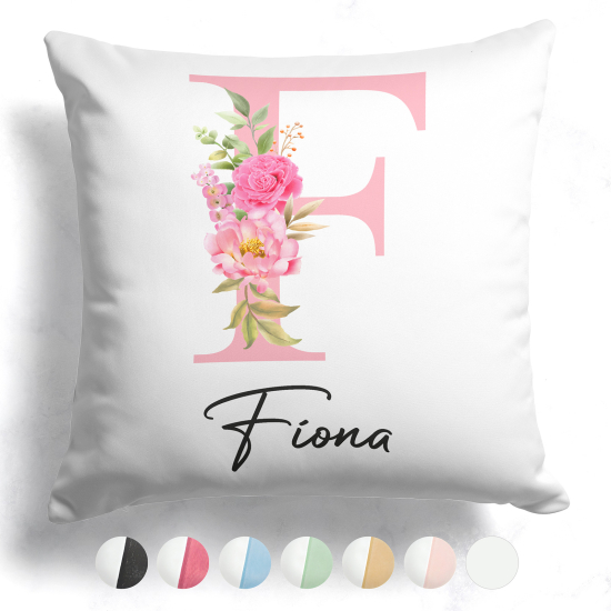 Cuscino monogram bicolore personalizzato - Lettera F