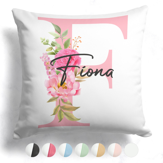 Cuscino monogram bicolore personalizzato - Lettera F