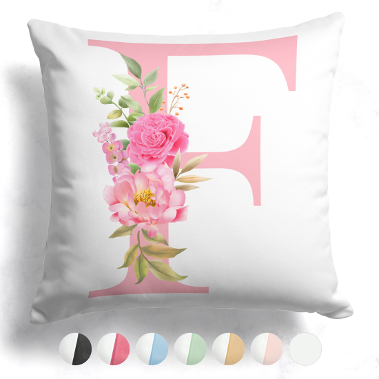 Cuscino monogram bicolore personalizzato - Lettera F