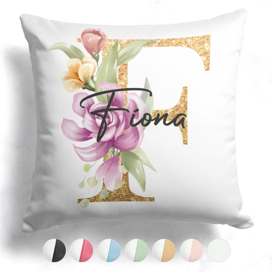 Cuscino monogram bicolore personalizzato - Lettera F