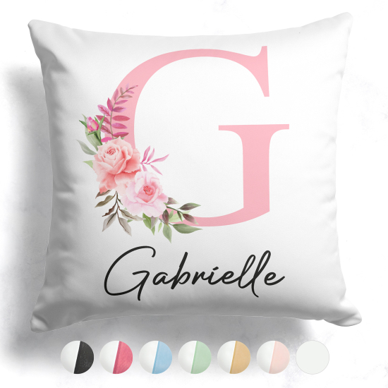 Cuscino monogram bicolore personalizzato - Lettera G