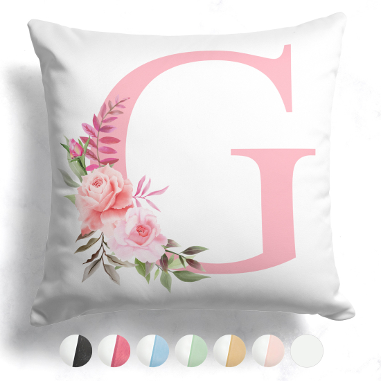 Cuscino monogram bicolore personalizzato - Lettera G