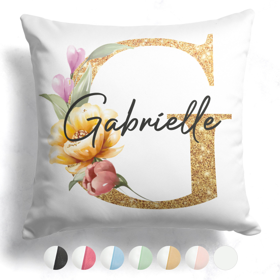 Cuscino monogram bicolore personalizzato - Lettera G
