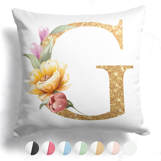 Cuscino monogram bicolore personalizzato - Lettera G