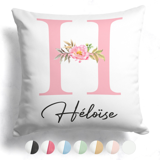 Cuscino monogram bicolore personalizzato - Lettera H