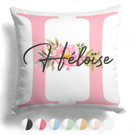 Cuscino monogram bicolore personalizzato - Lettera H