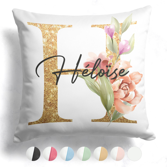 Cuscino monogram bicolore personalizzato - Lettera H
