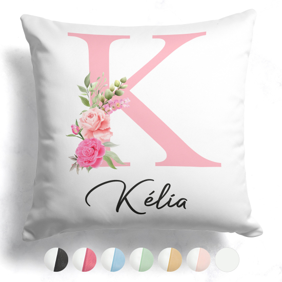 Cuscino monogram bicolore personalizzato - Lettera K