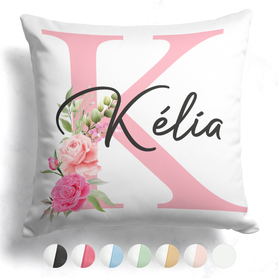 Cuscino monogram bicolore personalizzato - Lettera K