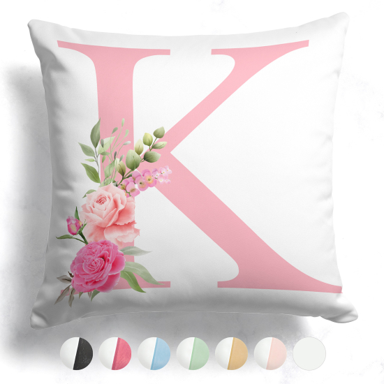 Cuscino monogram bicolore personalizzato - Lettera K