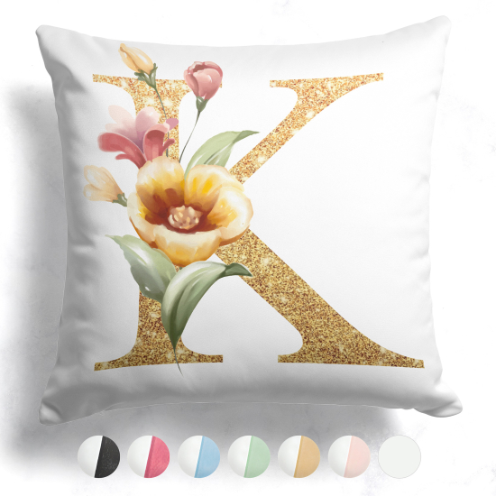 Cuscino monogram bicolore personalizzato - Lettera K
