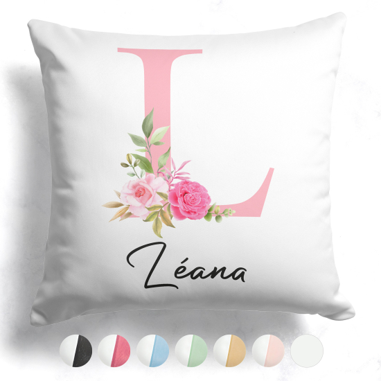 Cuscino monogram bicolore personalizzato - Lettera L