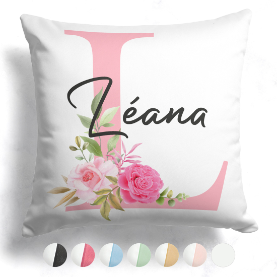 Cuscino monogram bicolore personalizzato - Lettera L