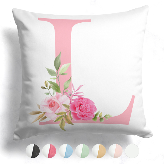 Cuscino monogram bicolore personalizzato - Lettera L