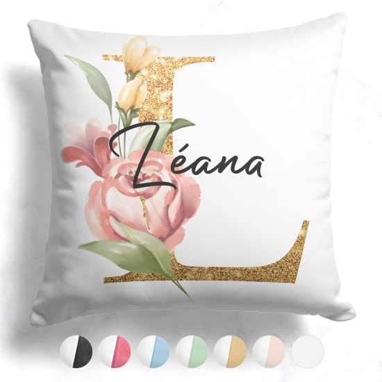 Cuscino monogram bicolore personalizzato - Lettera L