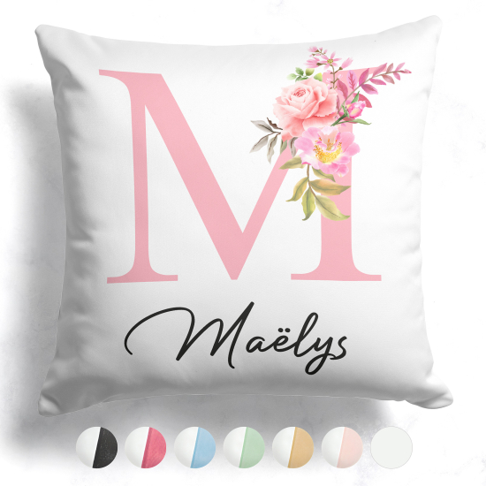 Cuscino monogram bicolore personalizzato - Lettera M
