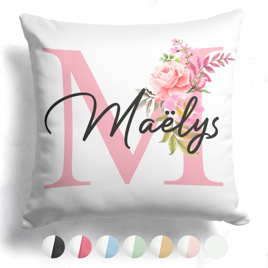 Cuscino monogram bicolore personalizzato - Lettera M