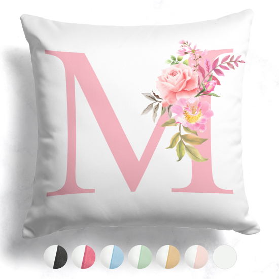 Cuscino monogram bicolore personalizzato - Lettera M