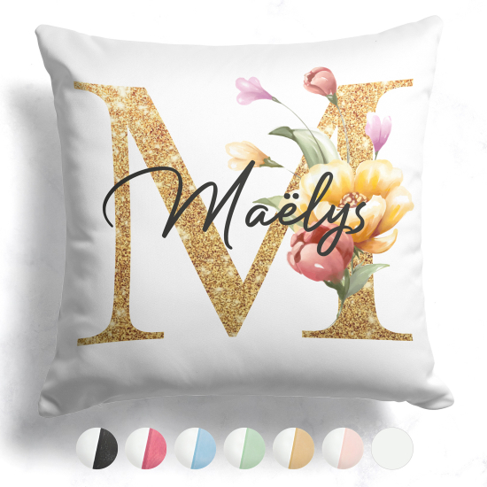 Cuscino monogram bicolore personalizzato - Lettera M