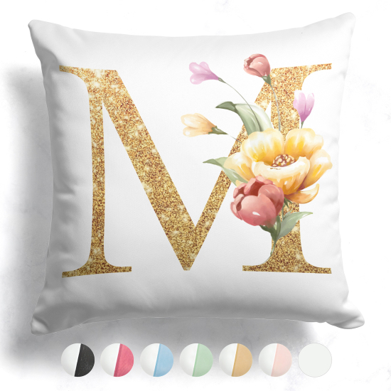 Cuscino monogram bicolore personalizzato - Lettera M