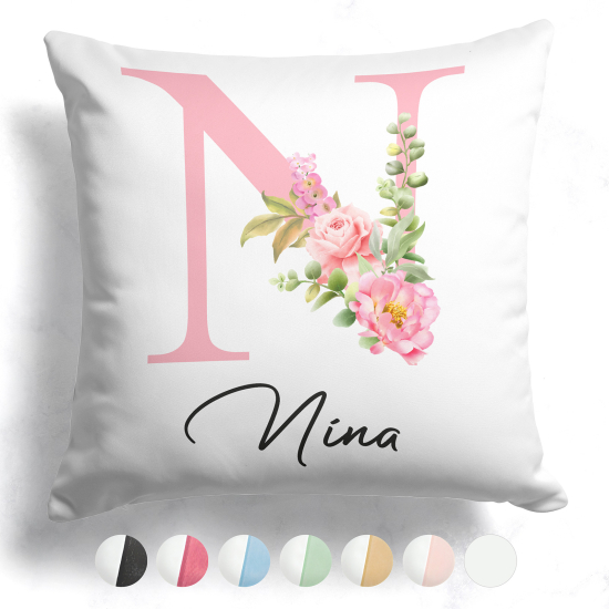 Cuscino monogram bicolore personalizzato - Lettera N