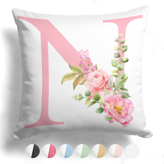 Cuscino monogram bicolore personalizzato - Lettera N