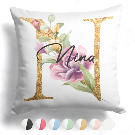 Cuscino monogram bicolore personalizzato - Lettera N