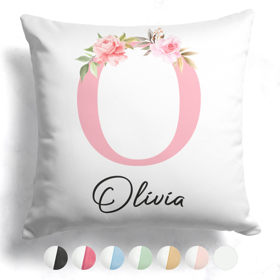 Cuscino monogram bicolore personalizzato - Lettera O
