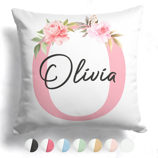Cuscino monogram bicolore personalizzato - Lettera O