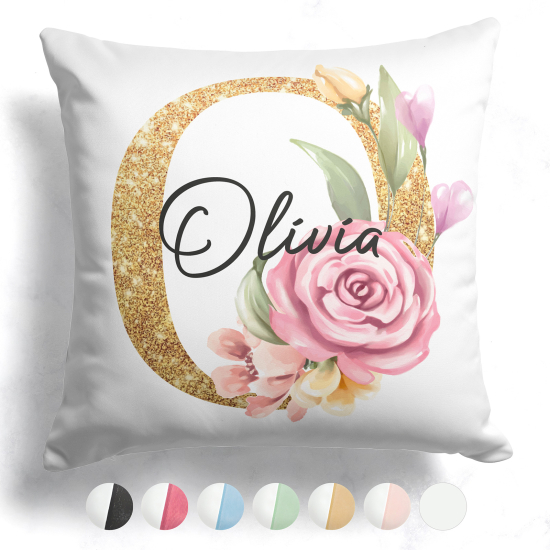 Cuscino monogram bicolore personalizzato - Lettera O