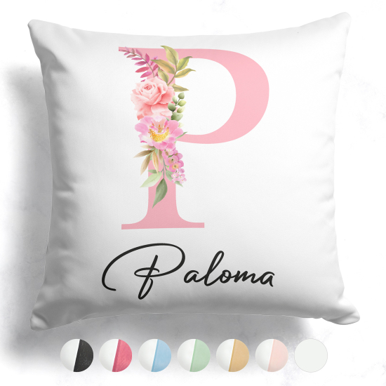 Cuscino monogram bicolore personalizzato - Lettera P