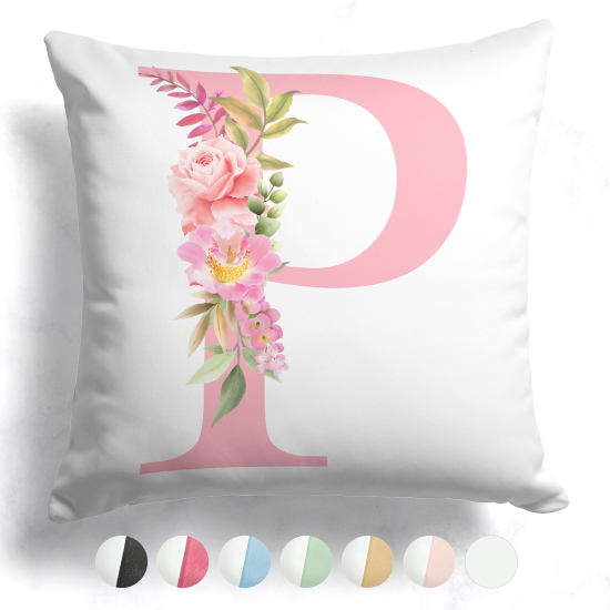 Cuscino monogram bicolore personalizzato - Lettera P