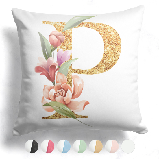 Cuscino monogram bicolore personalizzato - Lettera P