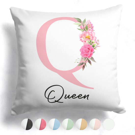 Cuscino monogram bicolore personalizzato - Lettera Q