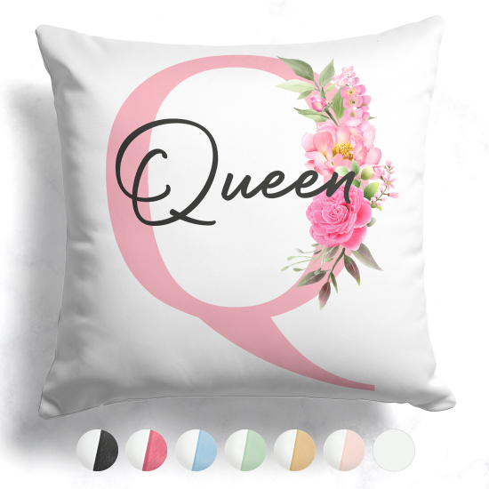 Cuscino monogram bicolore personalizzato - Lettera Q