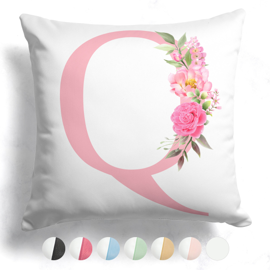 Cuscino monogram bicolore personalizzato - Lettera Q