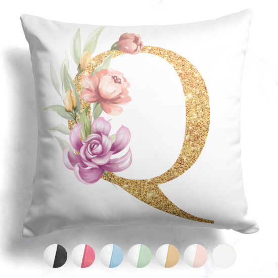 Cuscino monogram bicolore personalizzato - Lettera Q